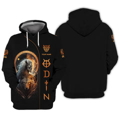 Odin Cutsom Zipper Hoodie Odin & Wolf 3D Zipper Hoodie Viking Zipper Hoodie