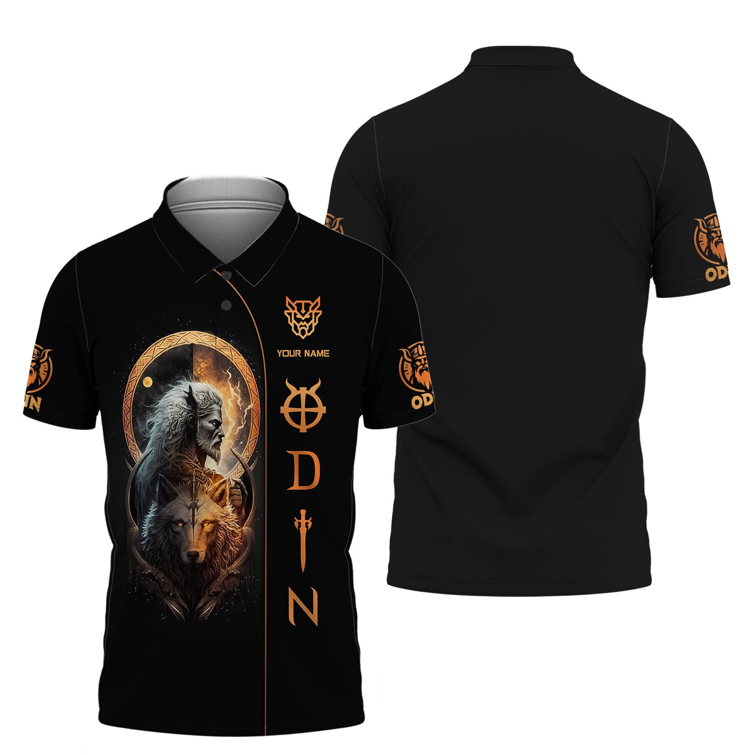 Odin Cutsom Tshirts Odin & Wolf 3D Shirts Viking Tee Shirts