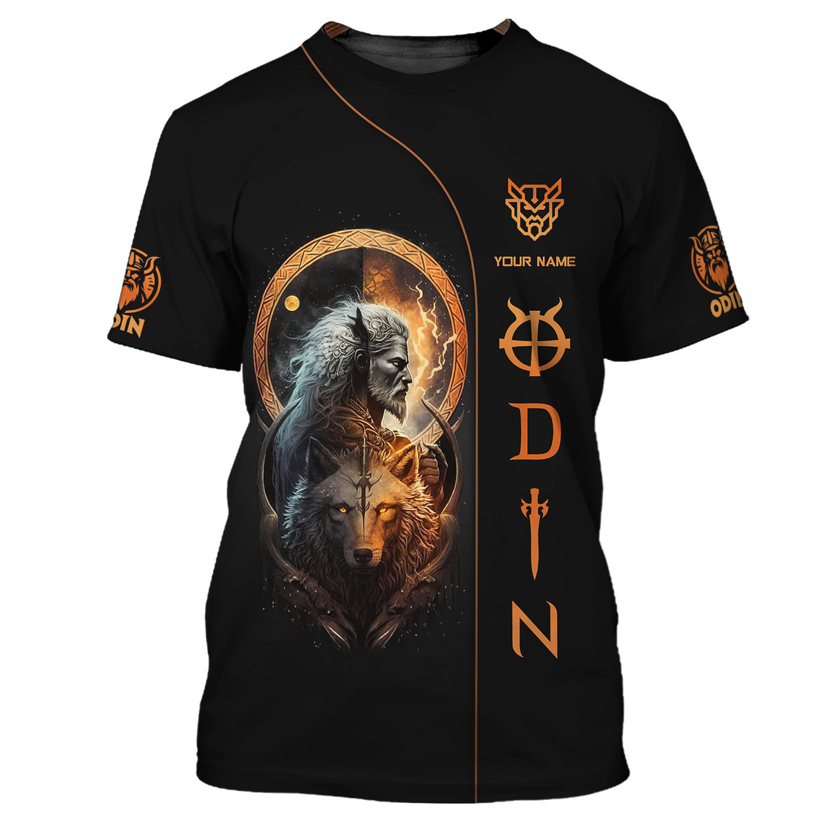 Odin Cutsom Tshirts Odin & Wolf 3D Shirts Viking Tee Shirts