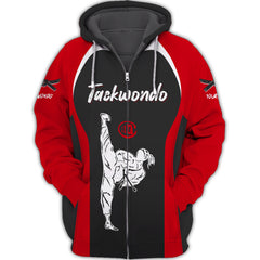 Taekwondo Custom Name 3D Zipper Hoodie Personalized Gift For Taekwondo Lovers