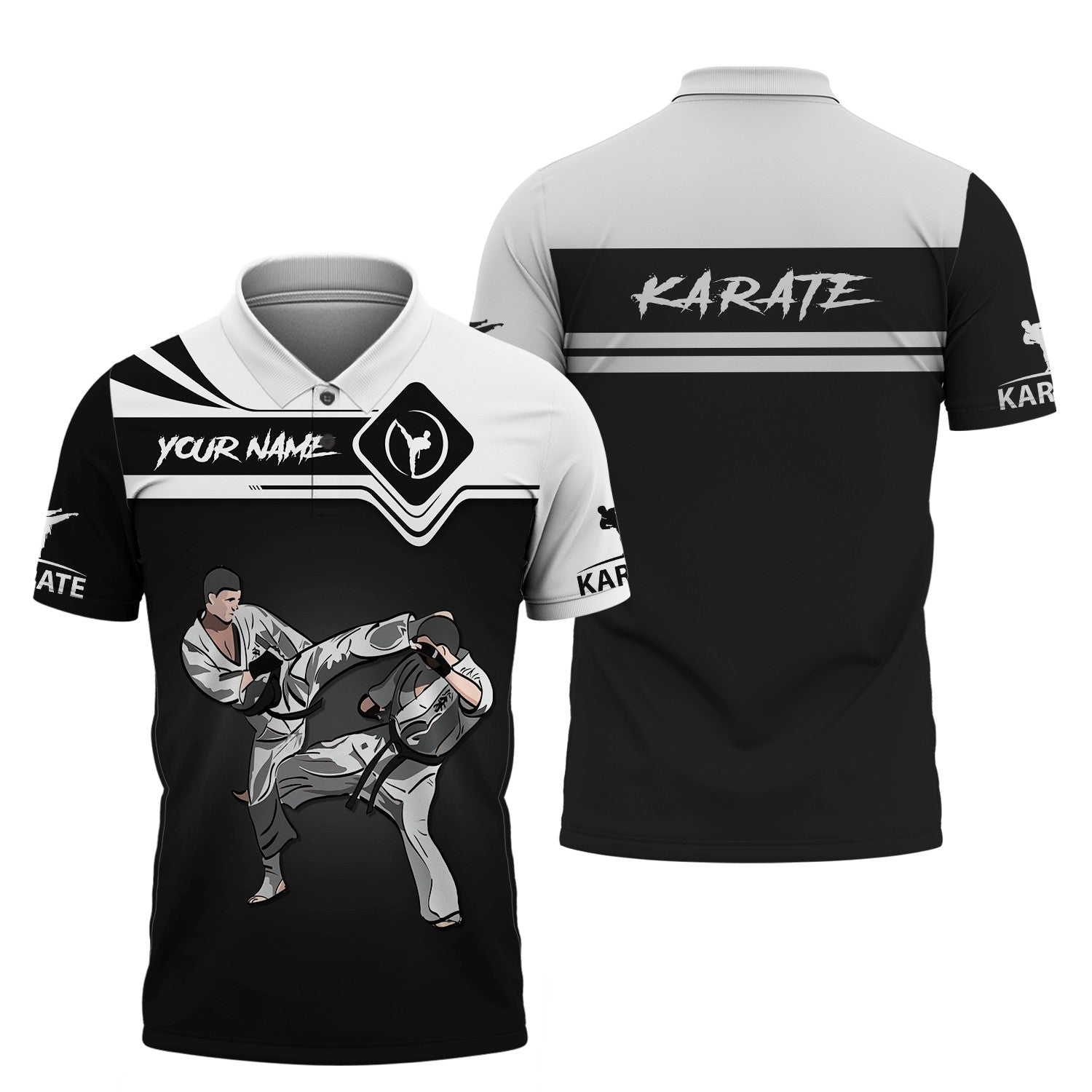 Karate 3D Shirts Karate Custom Tshirts B&W Gift For Karate Lovers