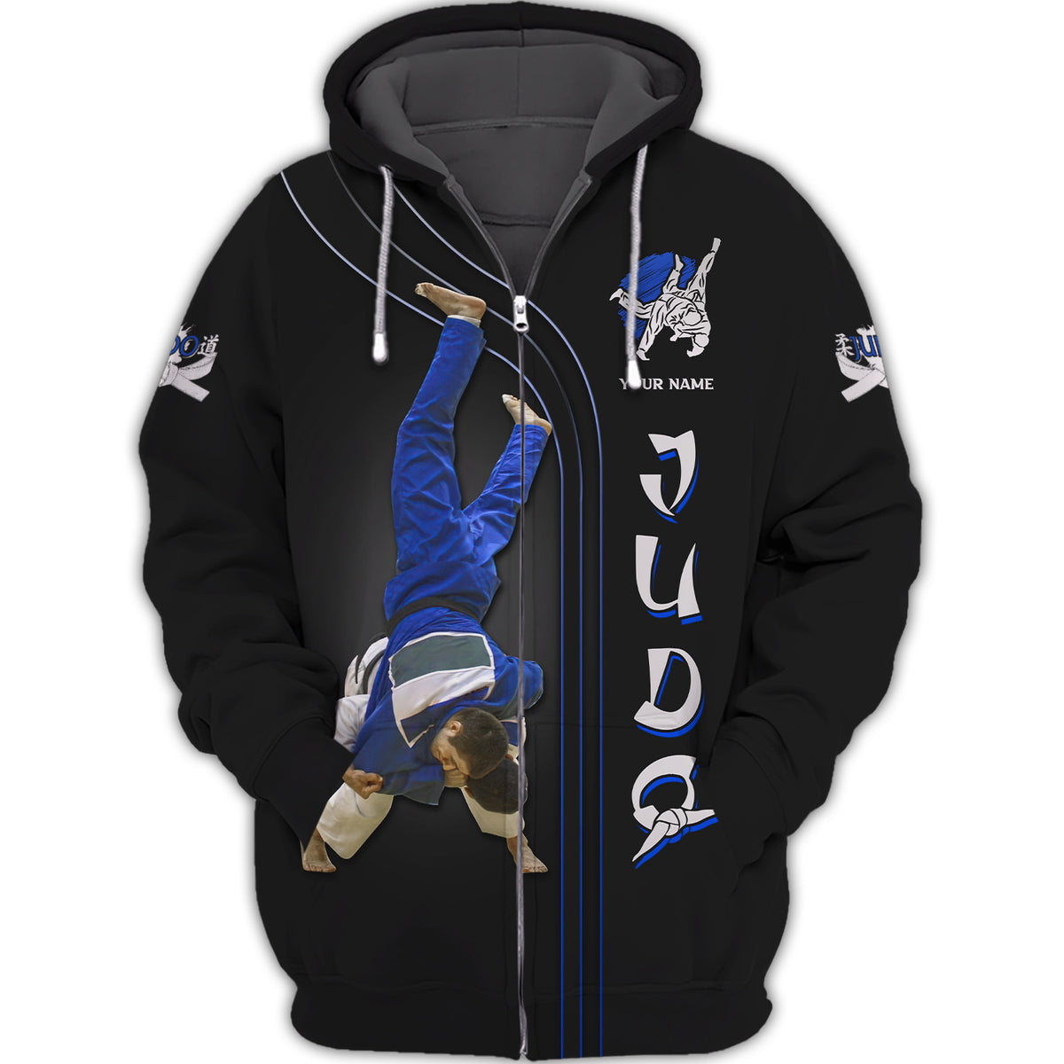 Judo Cutom Name 3D Full Print Zipper Hoodie Personalized Gift For Judo Lovers