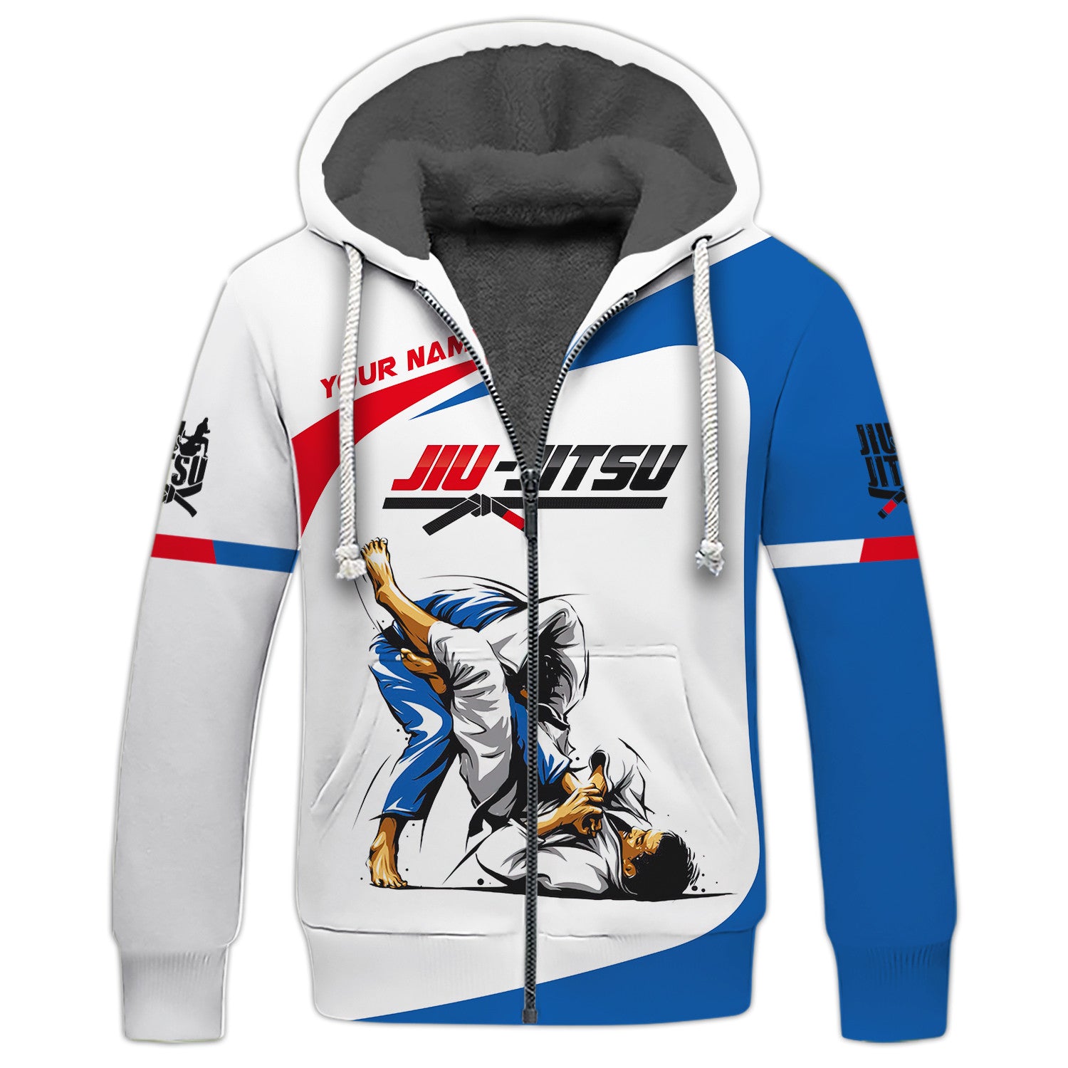 Jiu Jitsu 3D Full Print Zipper Hoodie Jiu Jitsu Unisex Zipper Hoodie Gift For Jiu Jitsu Lovers