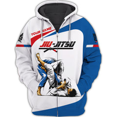 Jiu Jitsu 3D Full Print Zipper Hoodie Jiu Jitsu Unisex Zipper Hoodie Gift For Jiu Jitsu Lovers