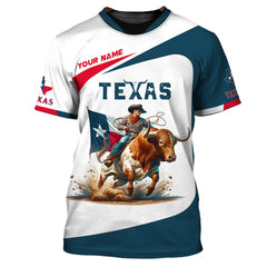 Love Bull With Texas Cowboy Custom Name Shirt Gifr For Texas Lovers