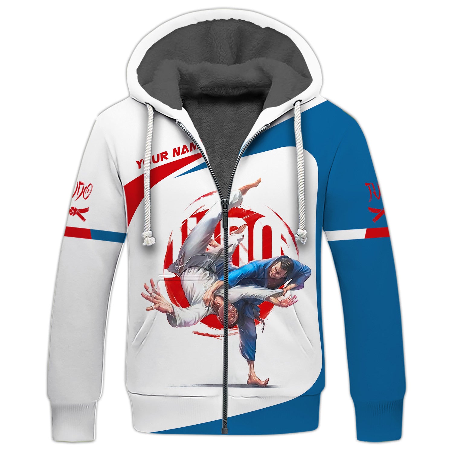 Judo Custom Name 3D Zipper Hoodie, Gift For Judo Lovers