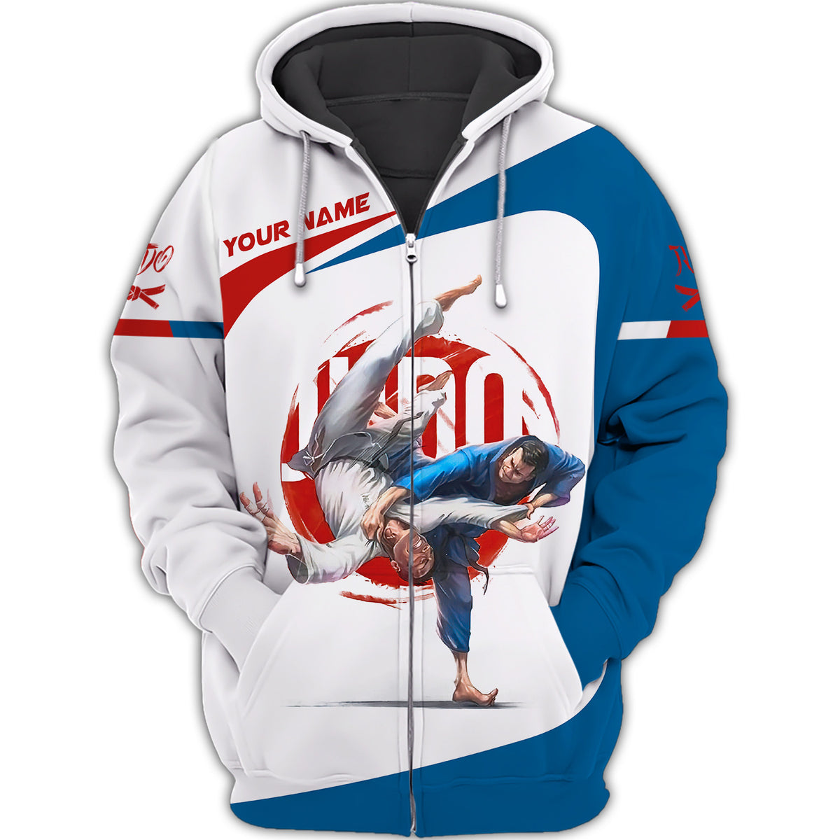 Judo Custom Name 3D Zipper Hoodie, Gift For Judo Lovers