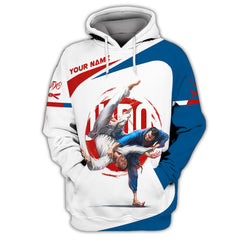 Judo Custom Name 3D Zipper Hoodie, Gift For Judo Lovers