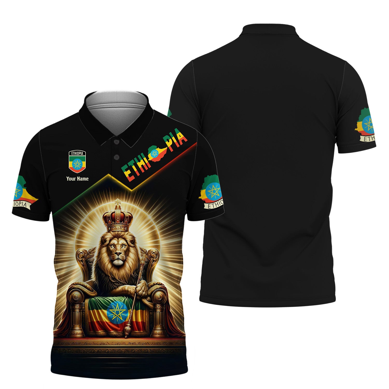 Ethiopia Lion 3D Zipper Hoodie Ethiopian Custom Zipper Hoodie