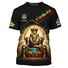 Ethiopia Lion 3D Zipper Hoodie Ethiopian Custom Zipper Hoodie