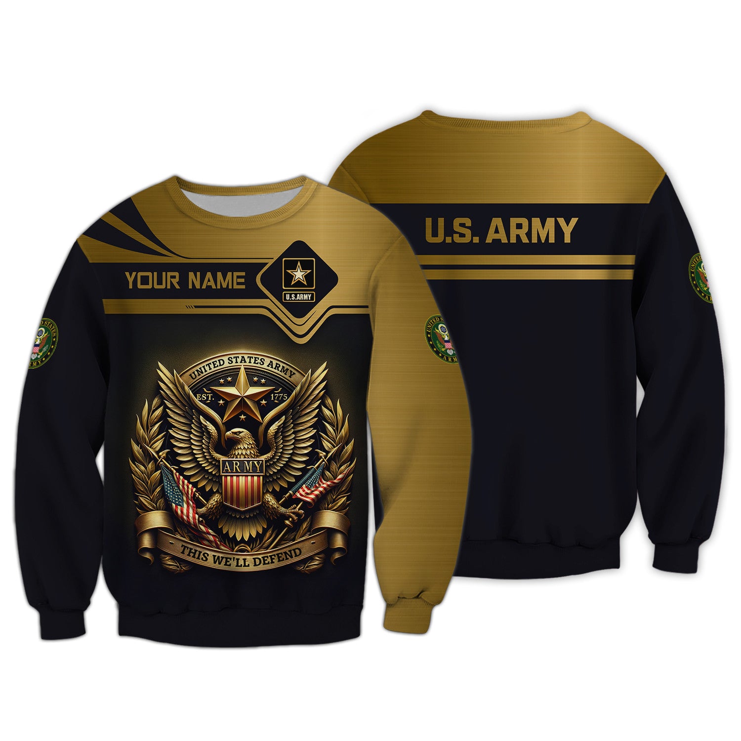 US Army Custom Tee Zipper Hoodie American Eagle Army 3D Zipper Hoodie United States Army This We’ll Defend Zipper Hoodie