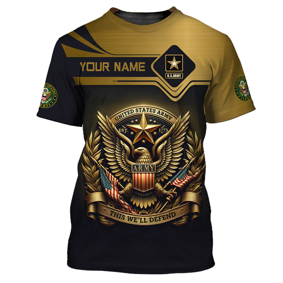 US Army Custom Tee Shirts American Eagle Army 3D Shirts United States Army This We’ll Defend Shirts