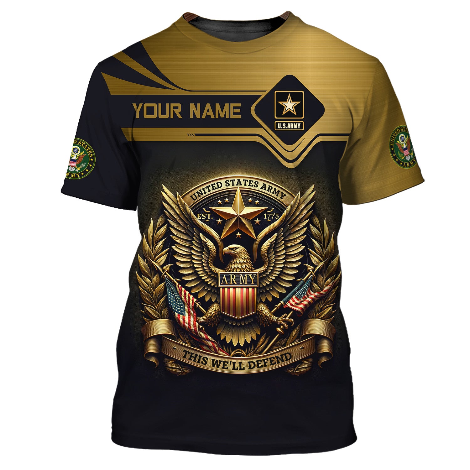 US Army Custom Tee Zipper Hoodie American Eagle Army 3D Zipper Hoodie United States Army This We’ll Defend Zipper Hoodie