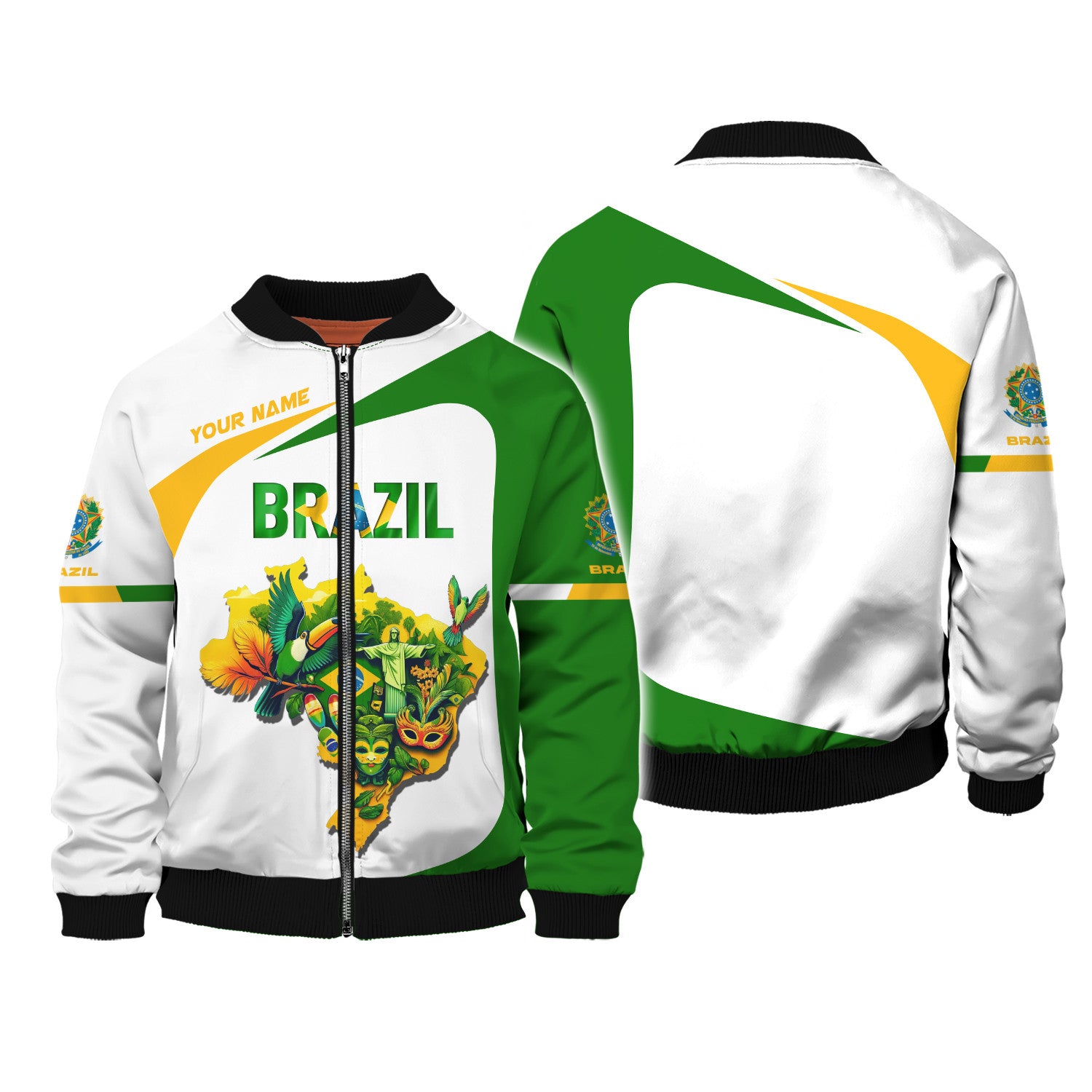 Brazil Map 3D Zipper Hoodie Brazil Custom Zipper Hoodie Gif For Brazil Lovers