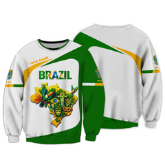 Brazil Map 3D Zipper Hoodie Brazil Custom Zipper Hoodie Gif For Brazil Lovers