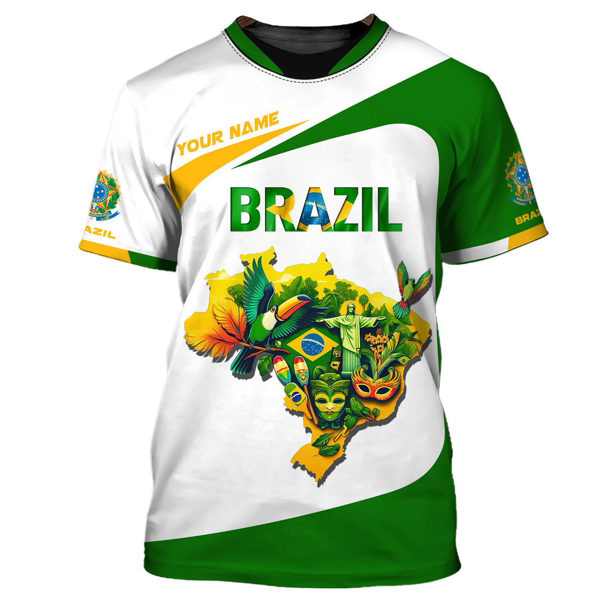 Brazil Map 3D Shirts Brazil Custom Tshirts Gif For Brazil Lovers