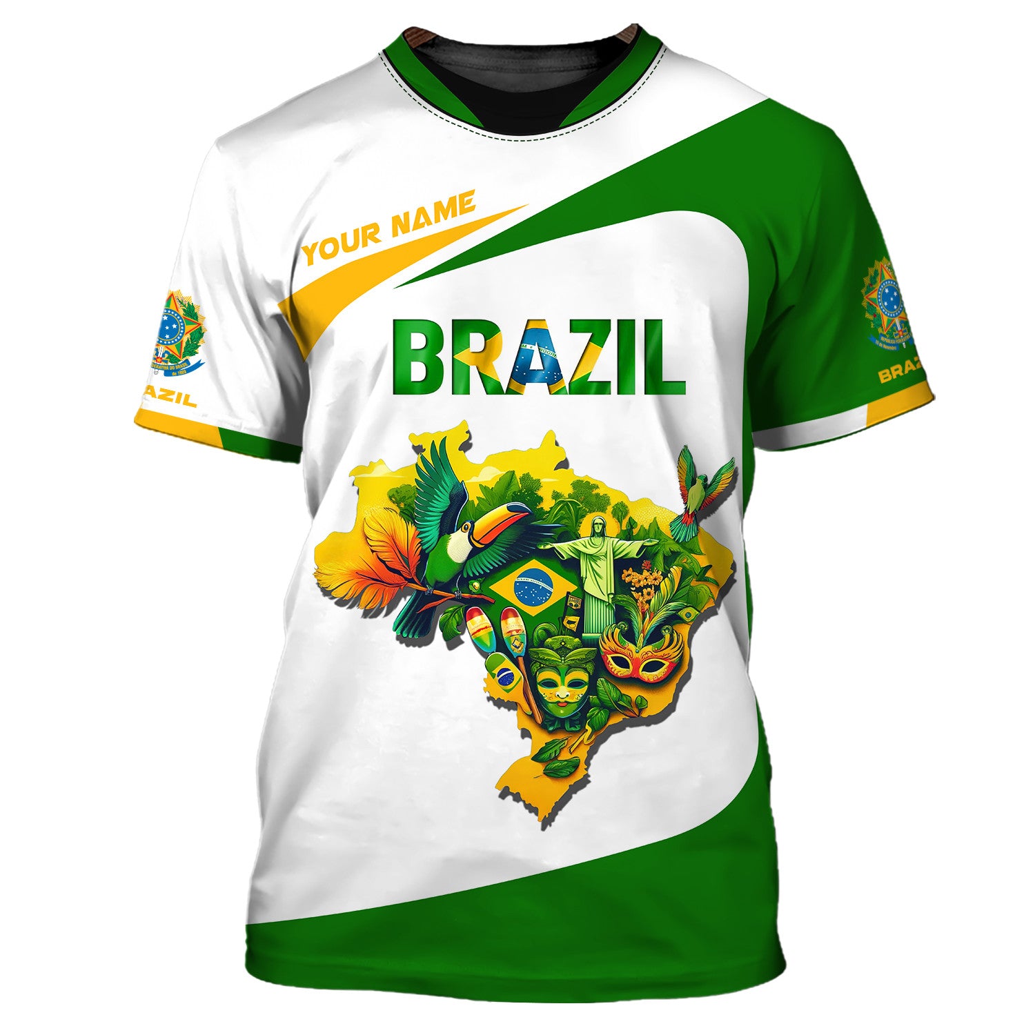 Brazil Map 3D Zipper Hoodie Brazil Custom Zipper Hoodie Gif For Brazil Lovers