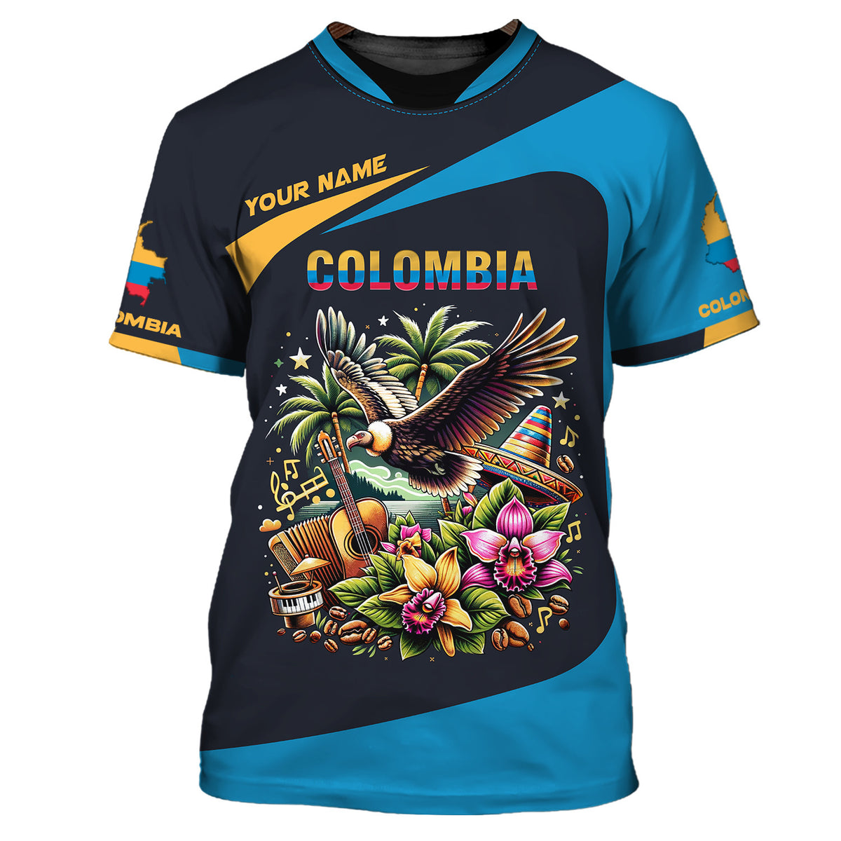 Colombia Personalized Name 3D Shirt Custom Name Gift For Colombia Lovers