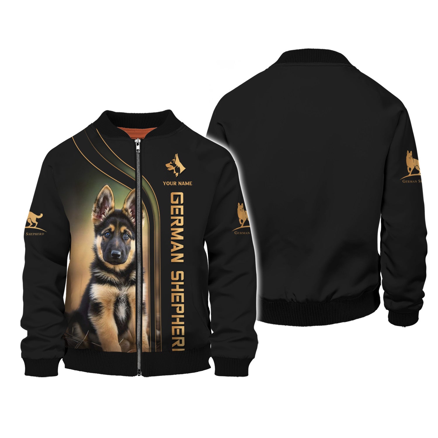 Lovely German Shepherd Personalized Name Zipper Hoodie Gift For German Shepherd Lovers