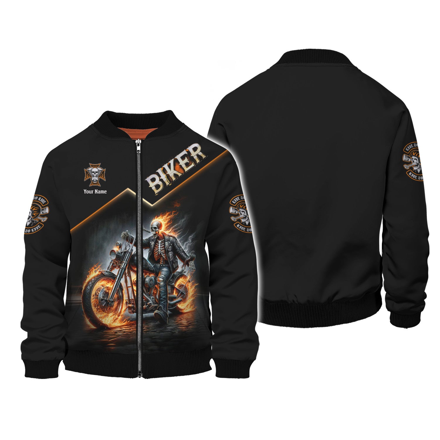 Skull Fire Biker Personalized Name 3D Shirt Custom Gift For Biker