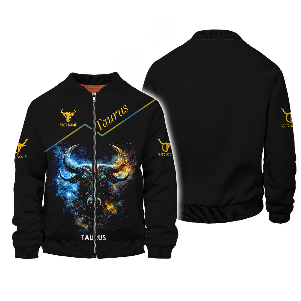 Taurus 3D Zipper Hoodie Zodiac Custom Zipper Hoodie