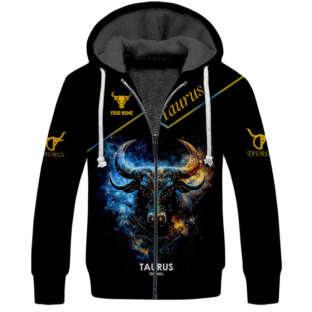 Taurus 3D Zipper Hoodie Zodiac Custom Zipper Hoodie