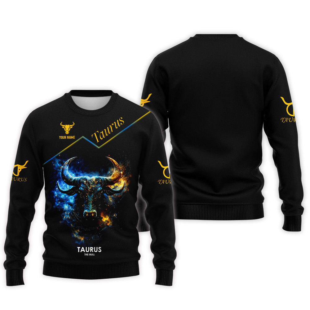 Taurus 3D Zipper Hoodie Zodiac Custom Zipper Hoodie