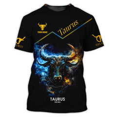 Taurus 3D Zipper Hoodie Zodiac Custom Zipper Hoodie