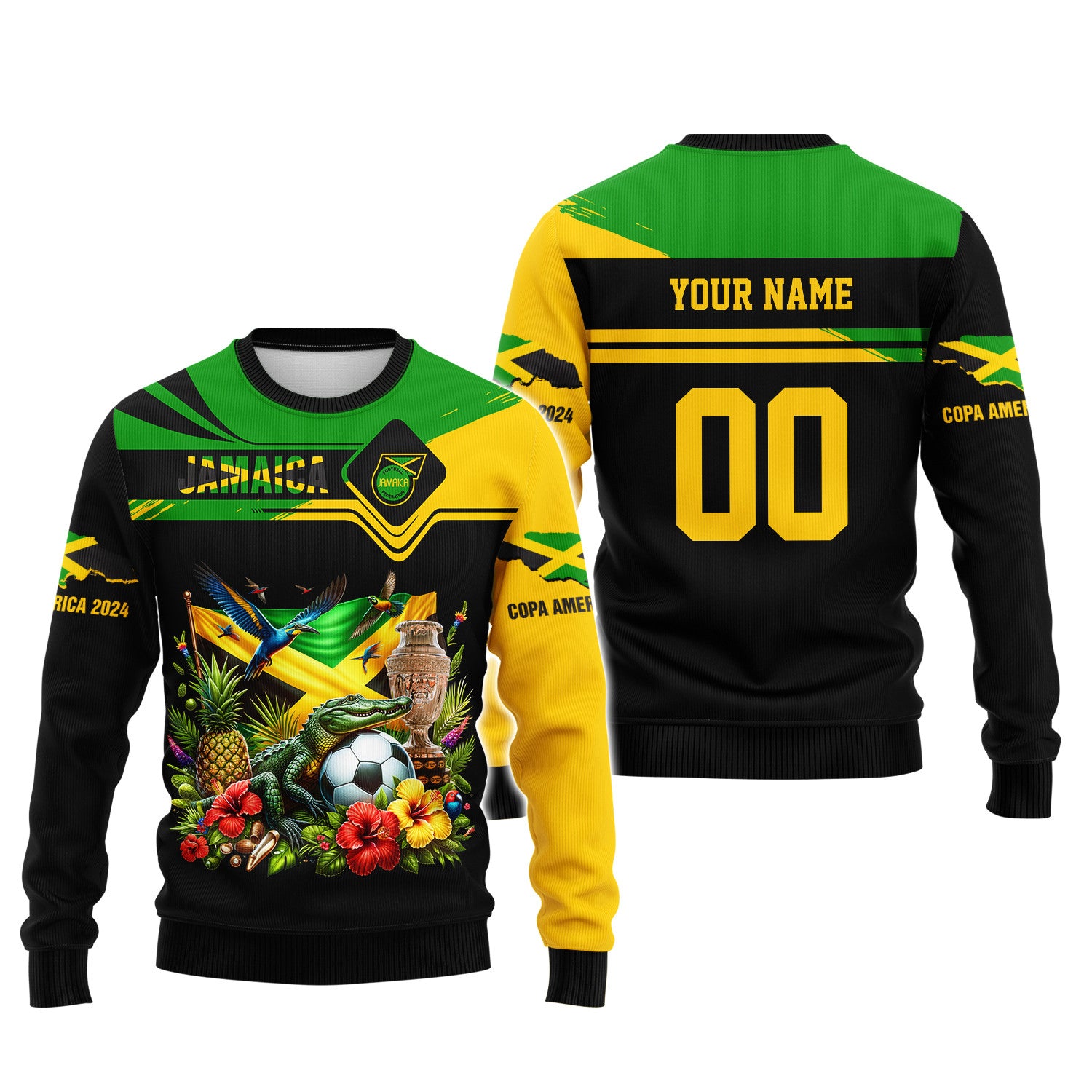 Jamaica Copa America 2024 Personalized Name 3D Zipper Hoodie Gift For Jamaica Fans