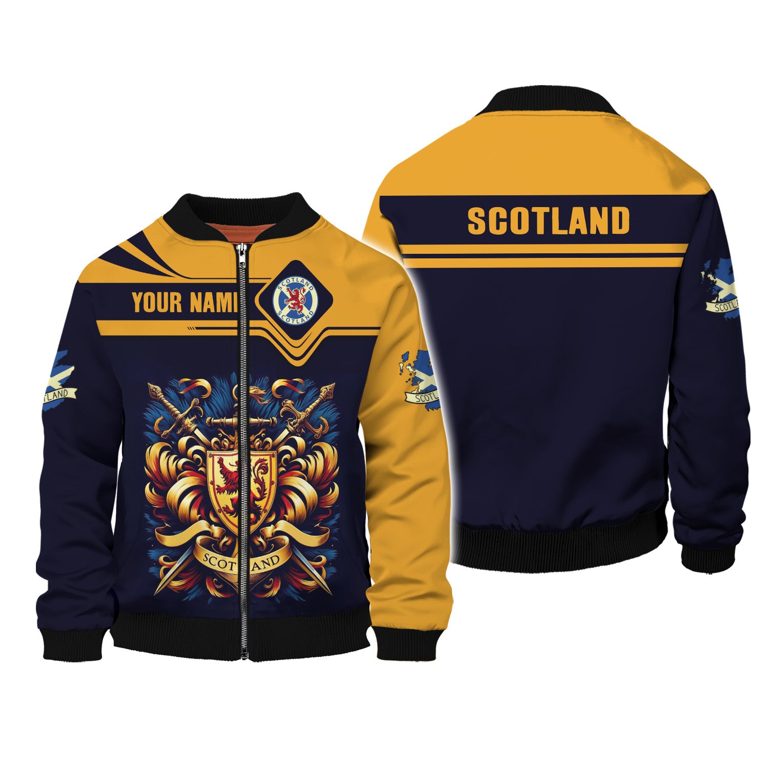 Unisex Scotland Zipper Hoodie Custom Name Scottish Shirt Gift For Scotland Lovers