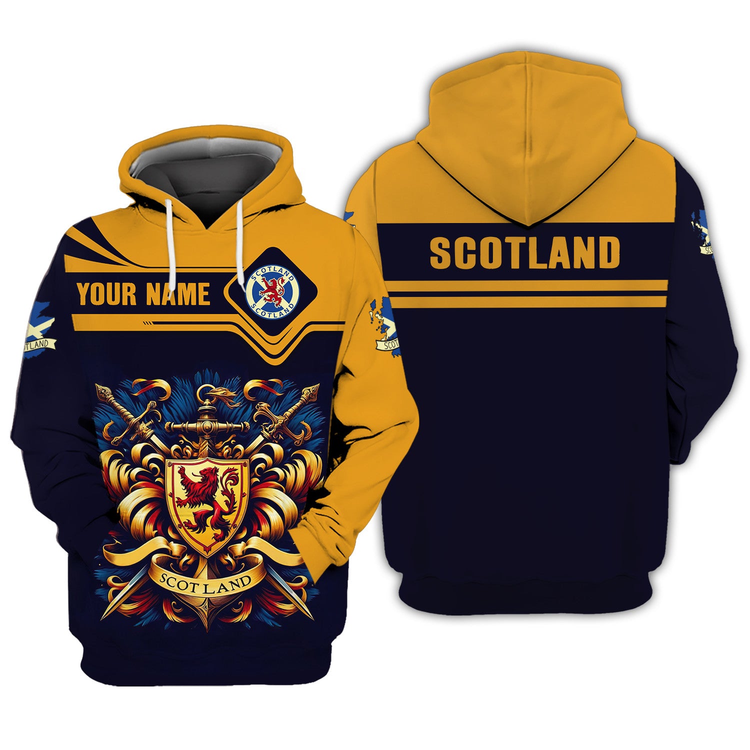 Unisex Scotland Zipper Hoodie Custom Name Scottish Shirt Gift For Scotland Lovers