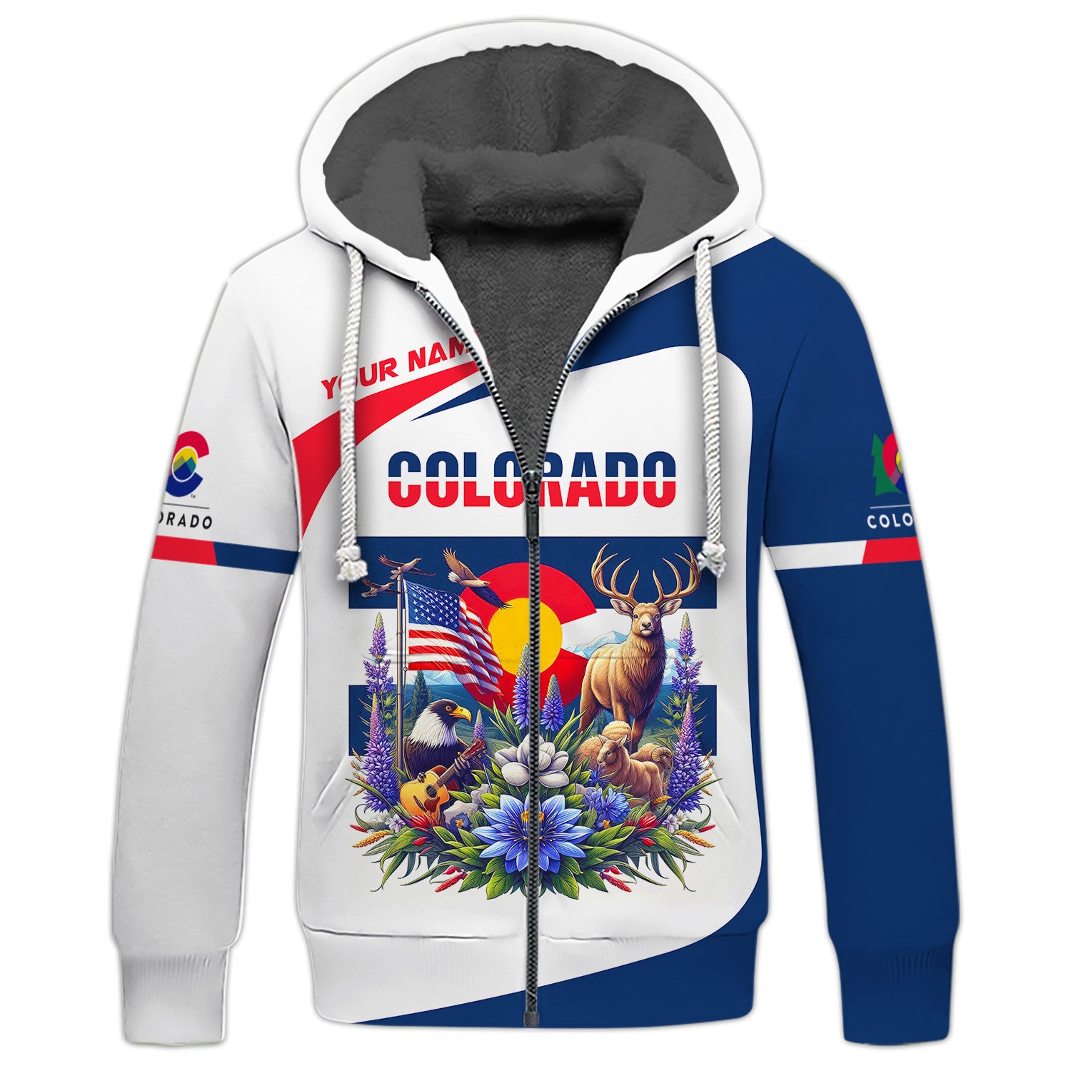 Personalized Name Colorado Zipper Hoodie Custom Gift For Colorado Lovers