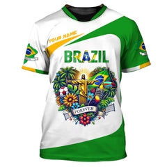 Brazil Zipper Hoodie Custom Name 3D Personalized Gift For Brazil Lovers