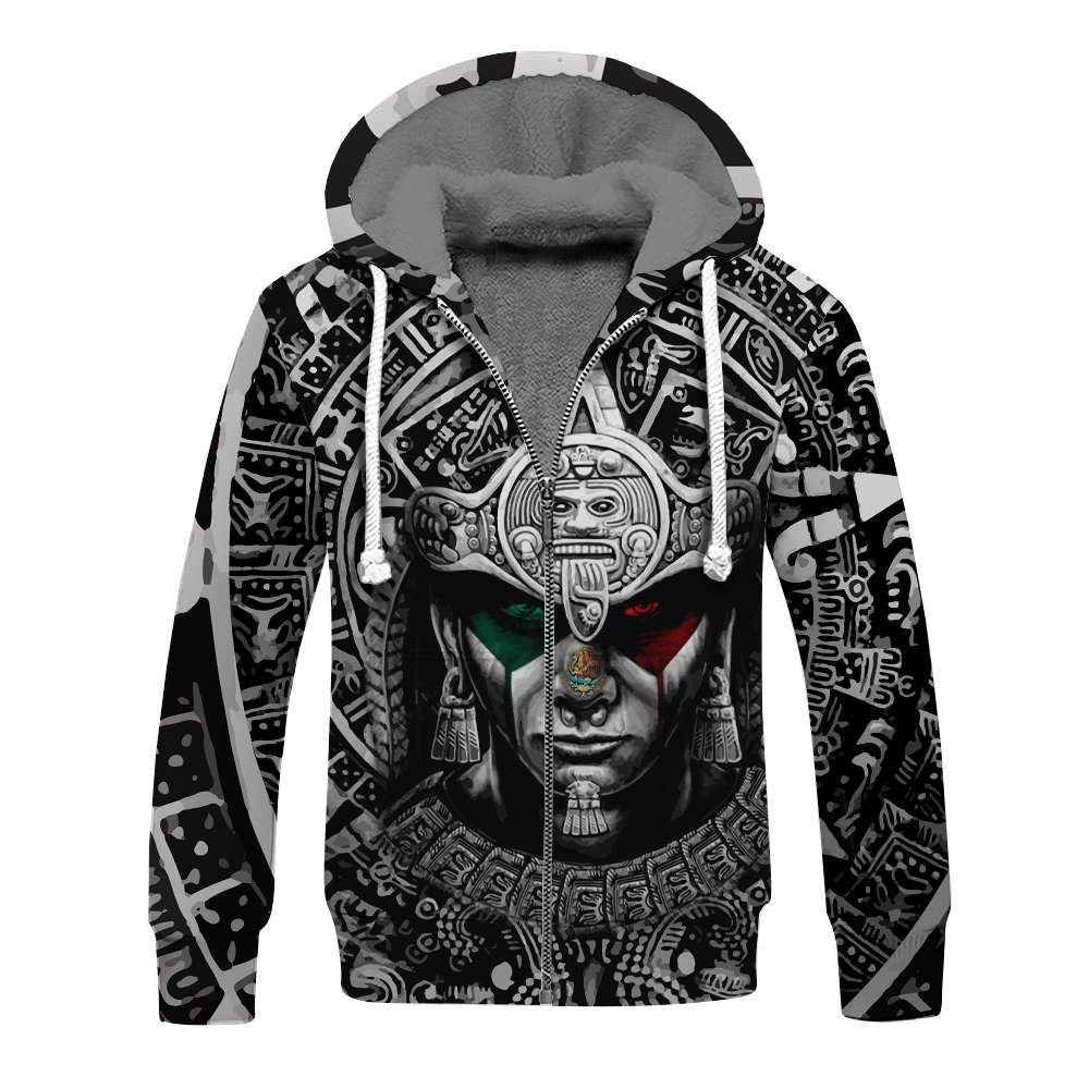 Aztec Warrior Mix Calendar Hilight Pattern Aztec All Over Printed 3D All Over Printed Hoodie