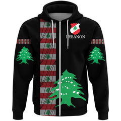 Lebanon United Zip 3D  Hoodie