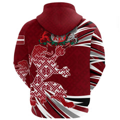 Latvia The Latvian Lion Zip 3D Hoodie