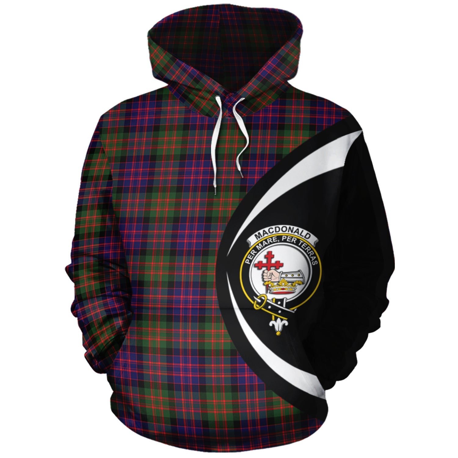 MacDonald Modern Clan Scotland Hoodie Tartan Plaid Hoodie Circle Style