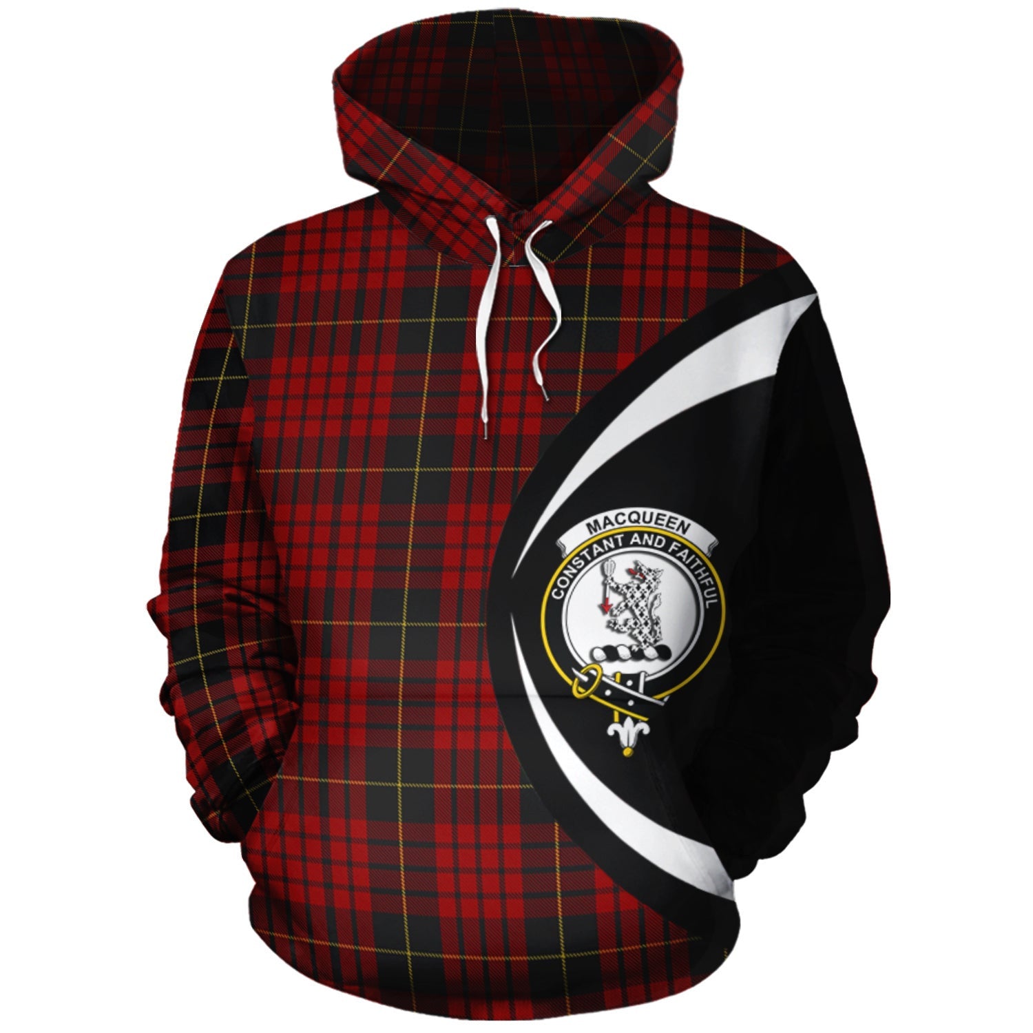 MacQueen Clan Scotland Hoodie Tartan Plaid Hoodie Circle Style