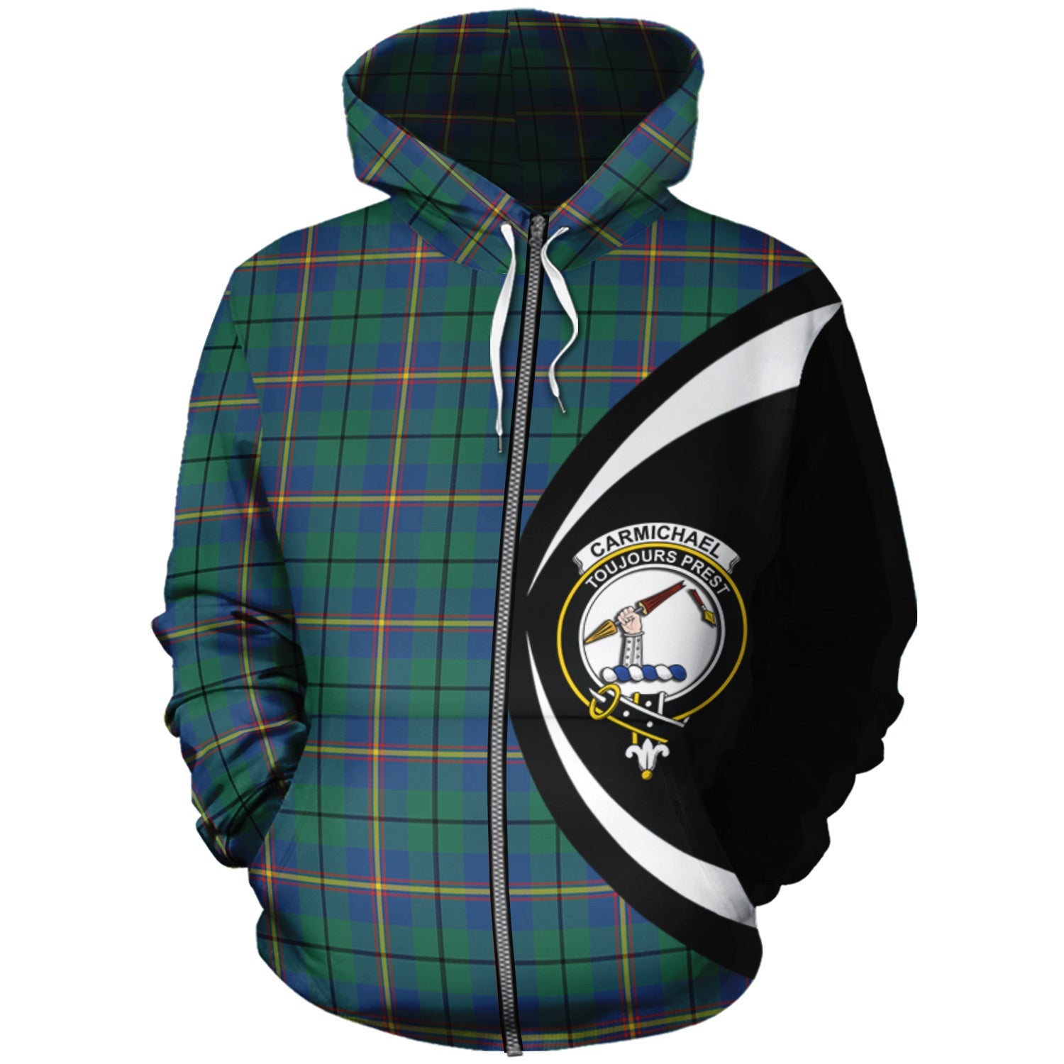 Carmichael Ancient Clan Scotland Hoodie Tartan Plaid Hoodie Circle Style