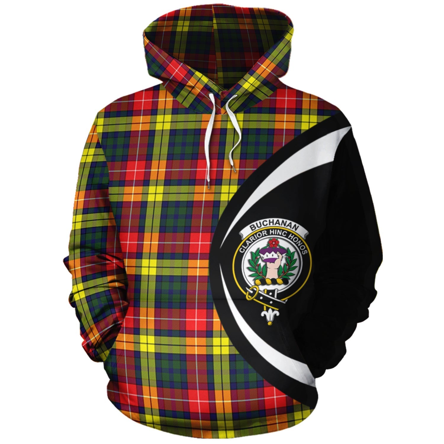 Buchanan Modern Clan Scotland Hoodie Tartan Plaid Hoodie Circle Style