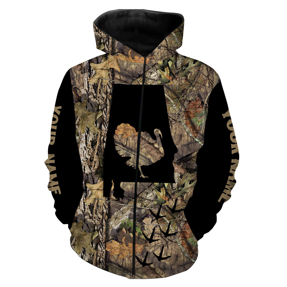 Alabama Wild Turkey Hunting Camo Custom Name Full Printing Shirts, Personalized Turkey Hunting Gifts