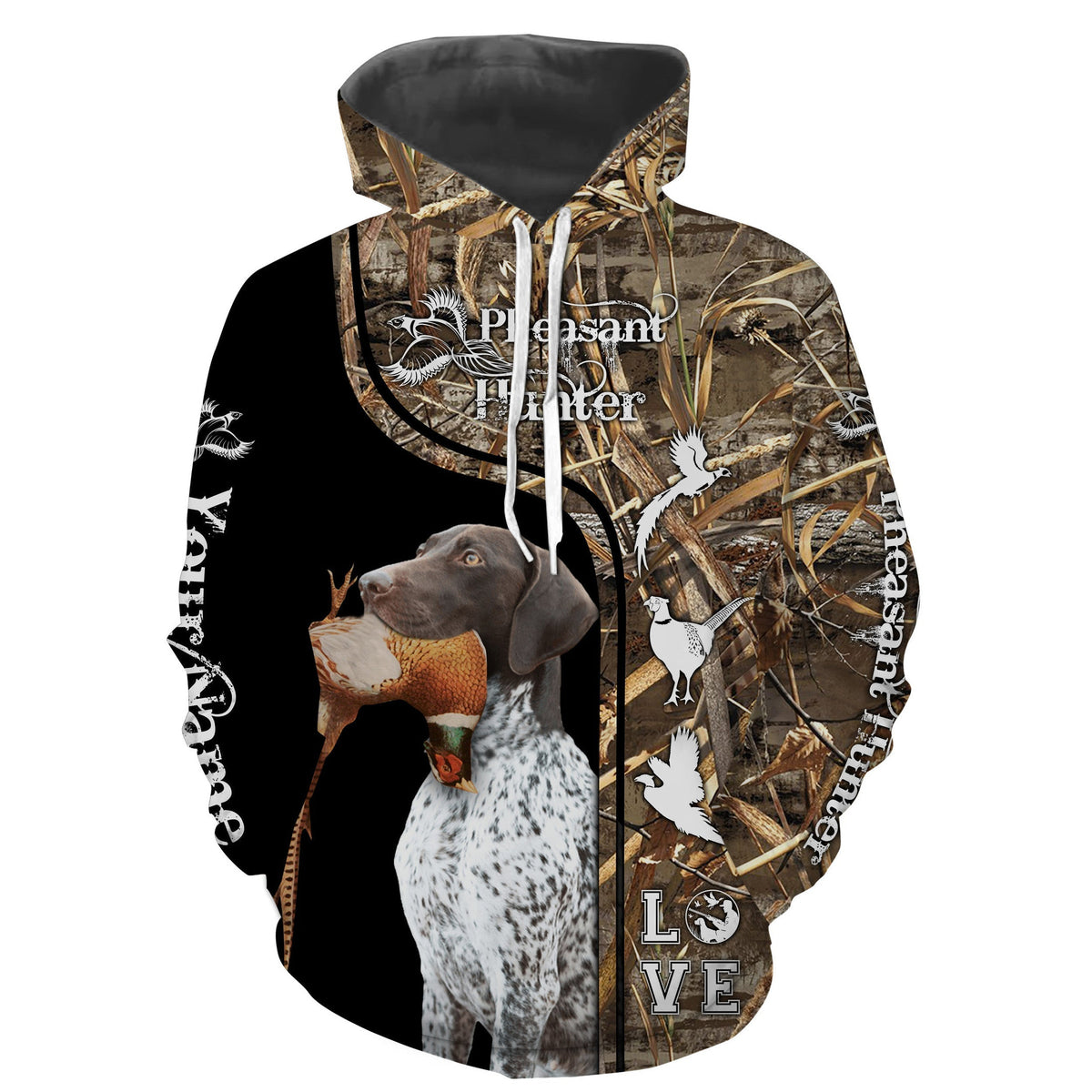 Best Pheasant Hunting Dogs German ShorthaiRed Pointer Camo Hunting Custom Name Upland Hunting Shirts