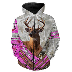 Country Girl Deer Hunting Camo Customize Name 3D All Over Printed Shirts