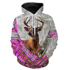 Country Girl Deer Hunting Camo Customize Name 3D All Over Printed Shirts