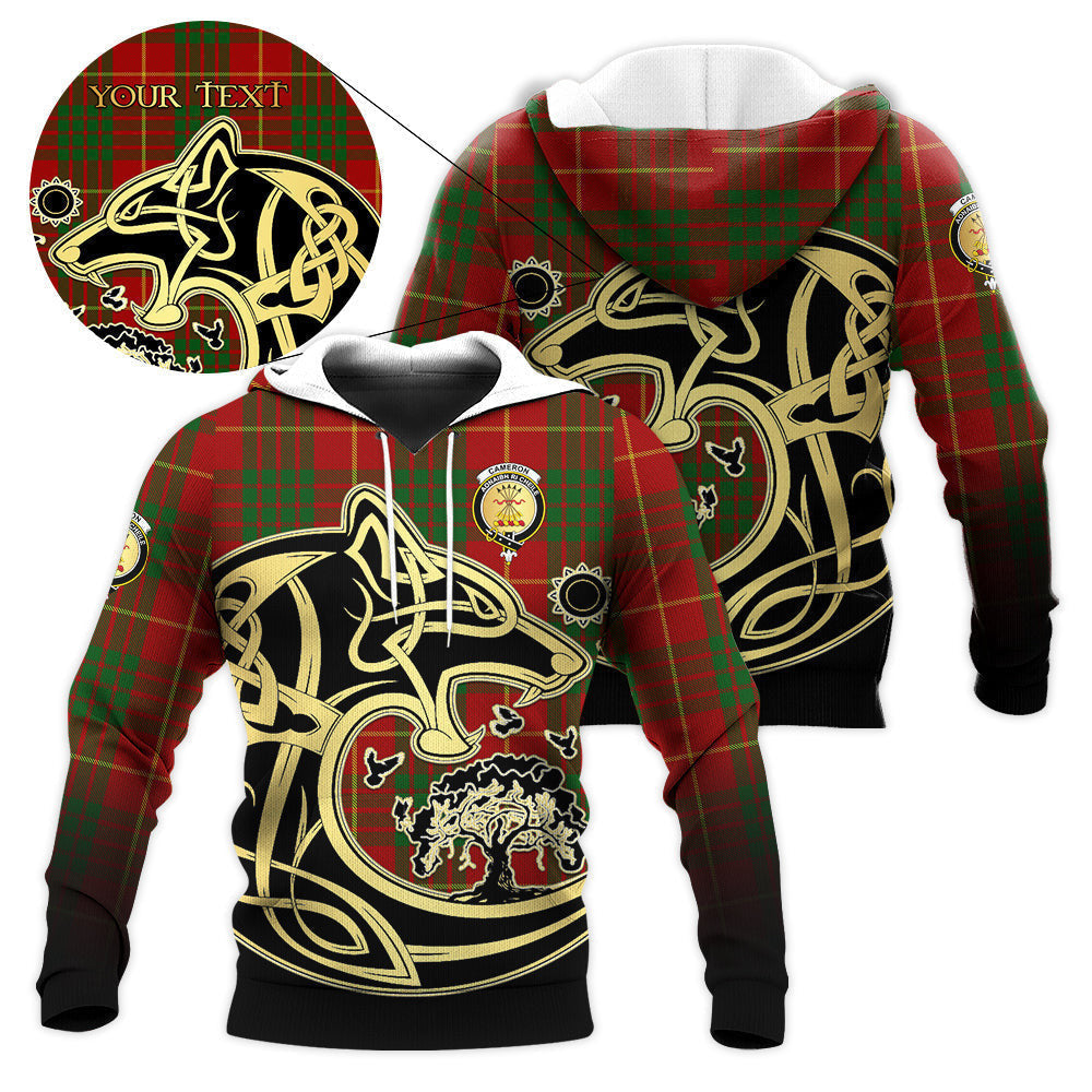 Cameron Hoodie, Family Coat Of Arms Cool Hoodie Celtic Wolf