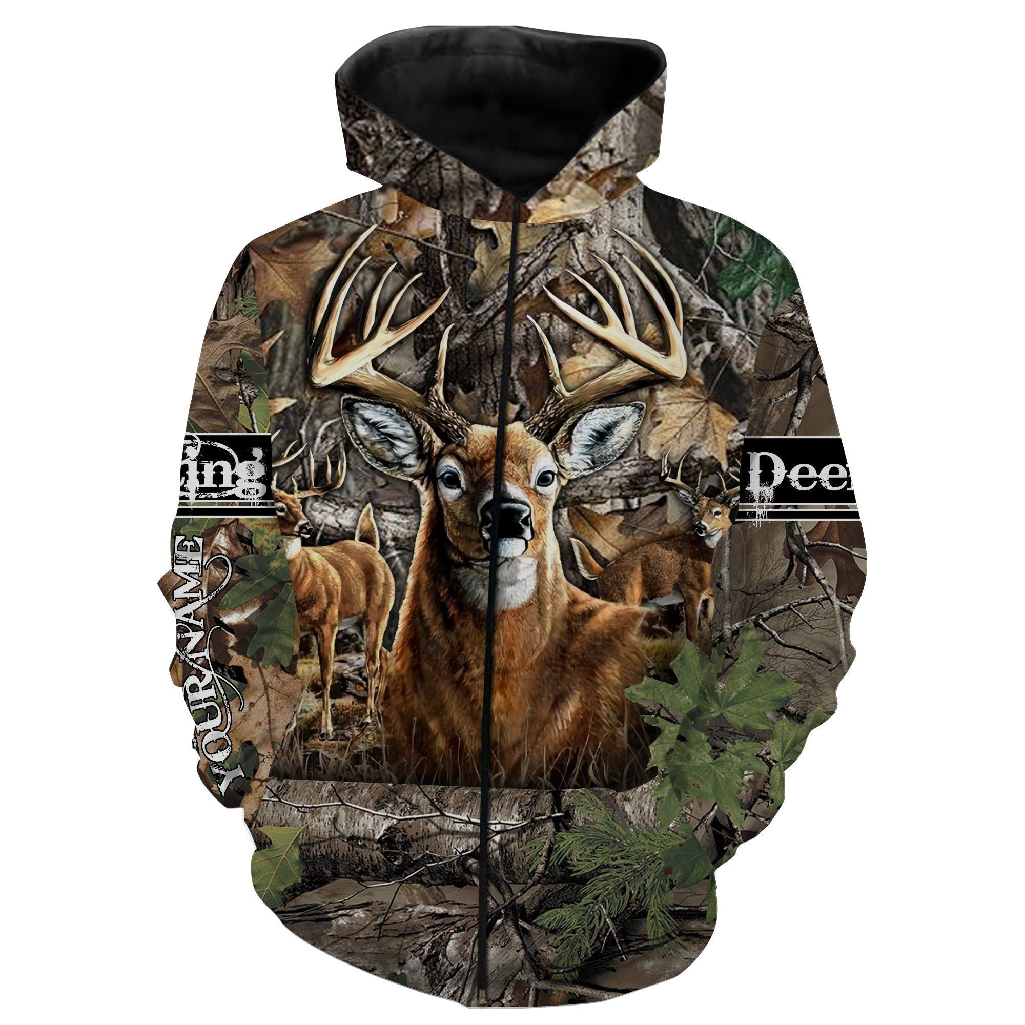 Whitetail Deer Buck Hunting Camouflage All Over Print Shirt, Hoodie, Long Sleeves, Sweatshirt - Custom Gift For Deer Hunter Men, Women And Kid