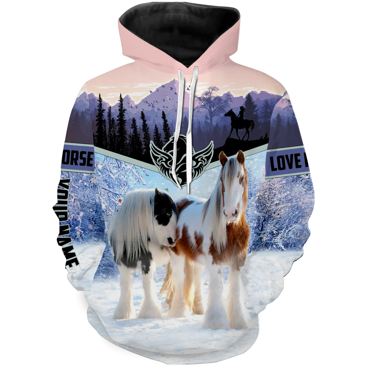 Beautiful Gypsy Vanner Horse Riding Tops Custom Name Equestrian Riding Shirts, Gift For Horse Lovers