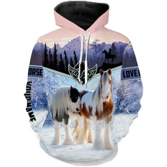 Beautiful Gypsy Vanner Horse Riding Tops Custom Name Equestrian Riding Shirts, Gift For Horse Lovers