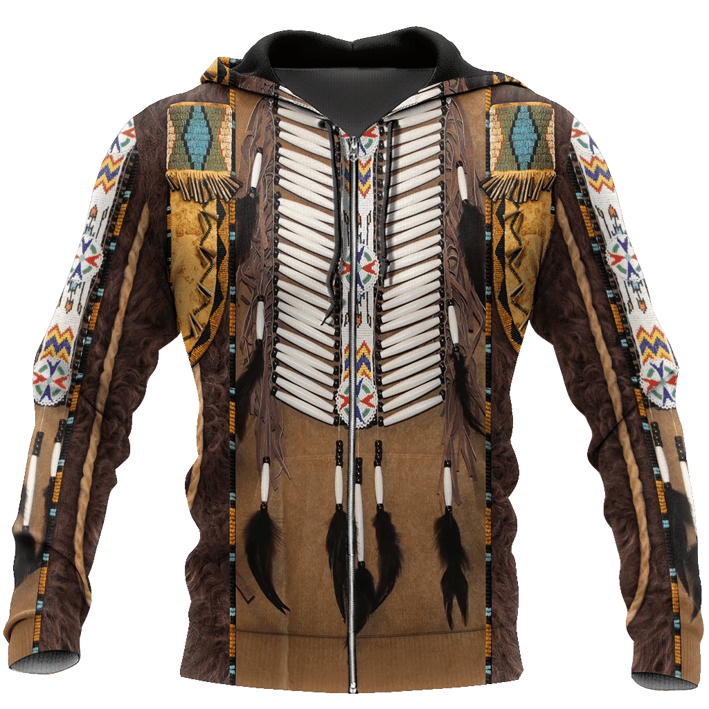 Native American Native Breastplates And Dreamcatcher 3D Printed Zip Hoodie