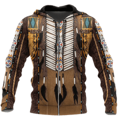 Native American Native Breastplates And Dreamcatcher 3D Printed Zip Hoodie